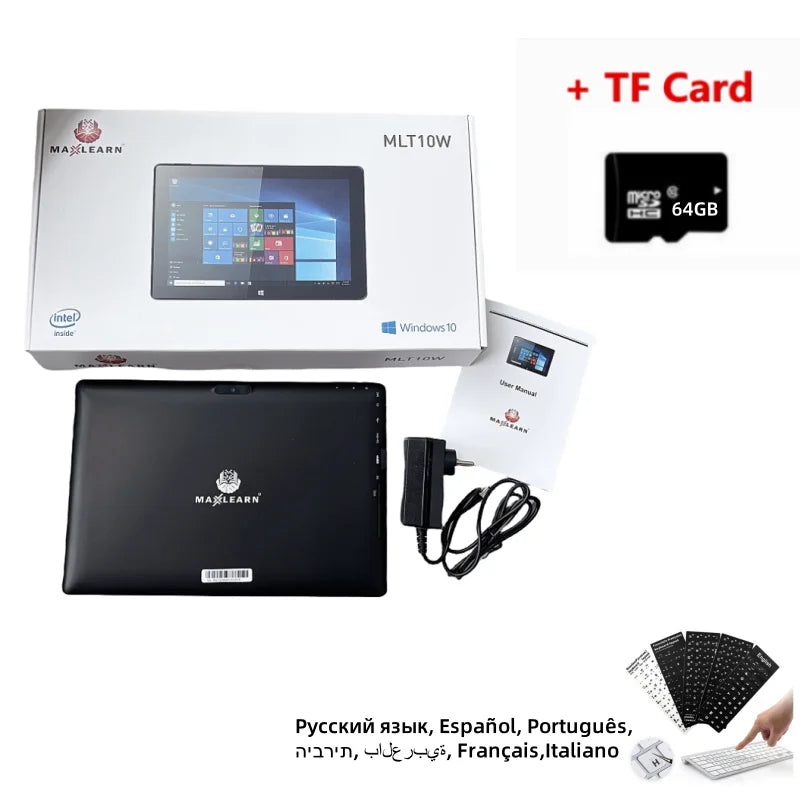 10.1 Inch Intel Celeron N4000 Windows 10 Pro Tablets 4GB RAM 32GB ROM 64bit Dual Camear HDMI USB 3.0 1280 x 800 IPS G+P