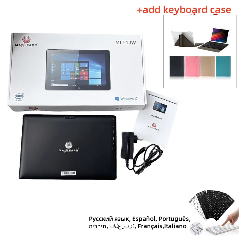 10.1 Inch Intel Celeron N4000 Windows 10 Pro Tablets 4GB RAM 32GB ROM 64bit Dual Camear HDMI USB 3.0 1280 x 800 IPS G+P