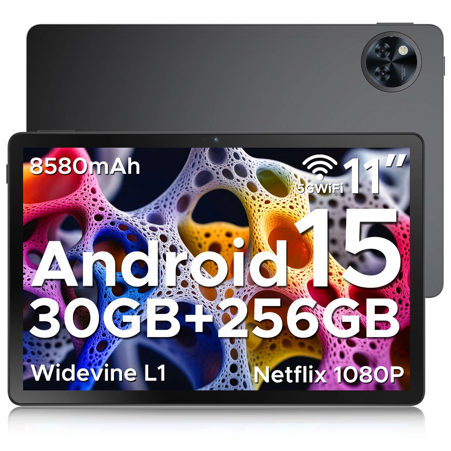 DOOGEE U11 프로 안드로이드 15 태블릿 PC, 글로벌 버전, 울트라 클리어 90Hz 디스플레이, 30GB(6 + 24), 256GB, 8580mAh 배터리, 11 인치