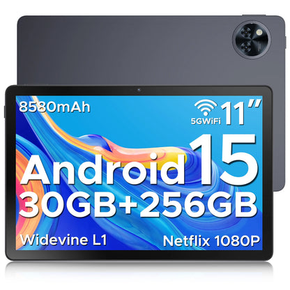 DOOGEE U11 프로 안드로이드 15 태블릿 PC, 글로벌 버전, 울트라 클리어 90Hz 디스플레이, 30GB(6 + 24), 256GB, 8580mAh 배터리, 11 인치