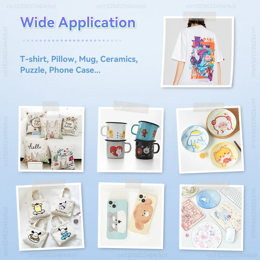 10 Sheets A4 Heat Sublimation Paper Heat Transfer Paper DIY Printing for Clothes T-shirt Cup Mug Pillow Thermal Transfer Paper