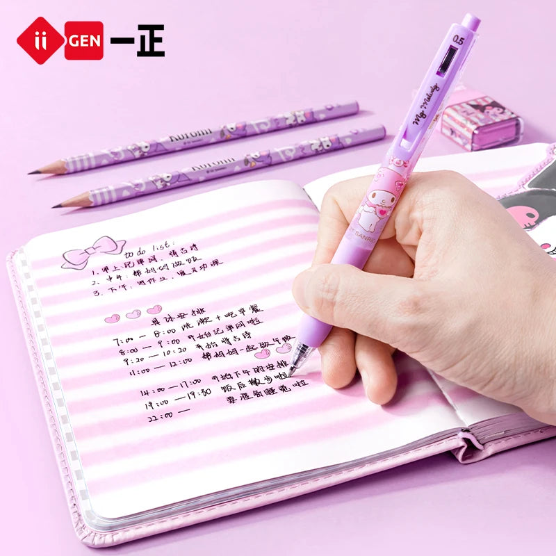 Iigen High Beauty Girl Heart Cute And Super Cute Cartoon Characters Alien Magnetic Buckle Kuromi Leather Notebook Notepad Gifts