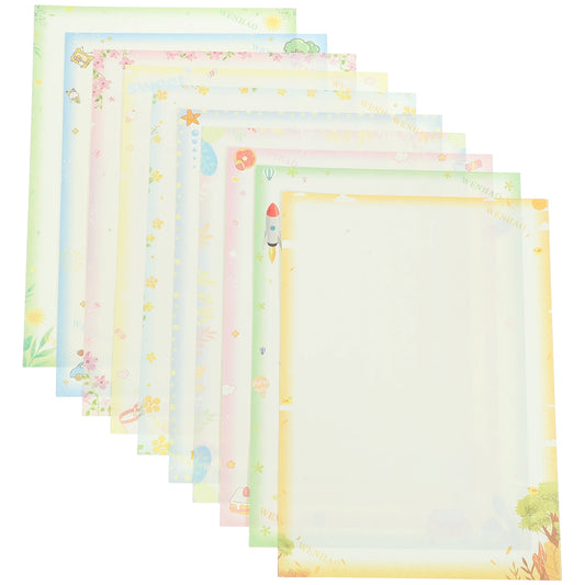 50 hojas de papel de impresión colorido tamaño A4, bordes decorativos, papel de copia grueso para impresora, fotocopiadora, dibujo, pintura de diseño Floral
