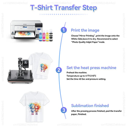 10 Sheets A4 Heat Sublimation Paper Heat Transfer Paper DIY Printing for Clothes T-shirt Cup Mug Pillow Thermal Transfer Paper