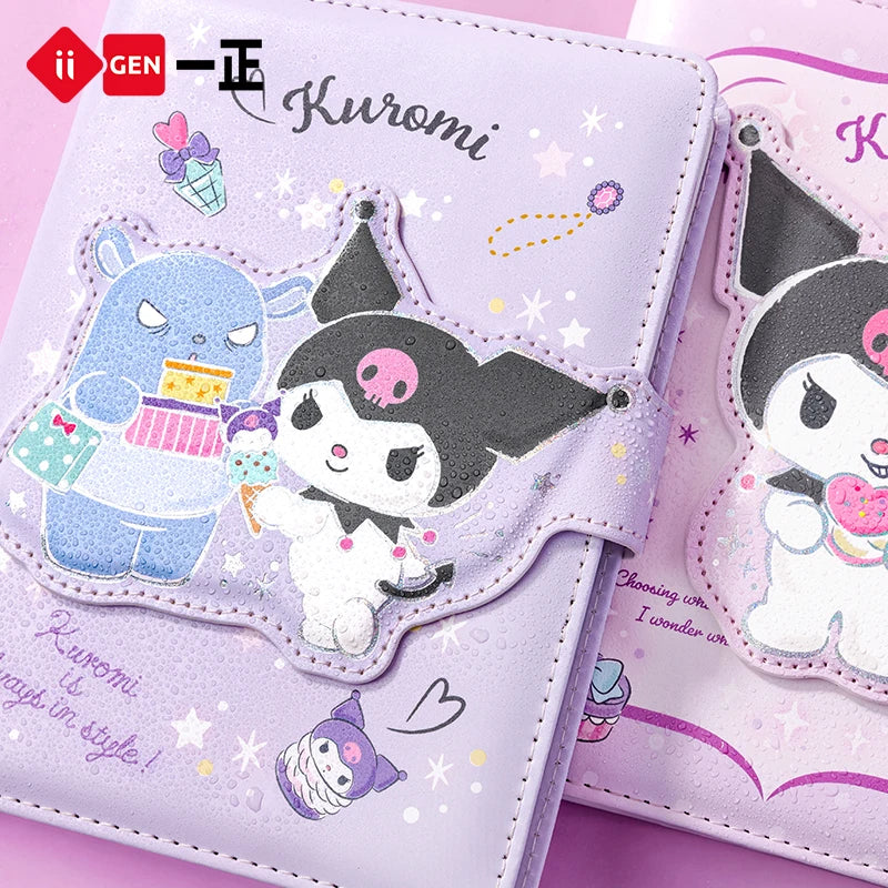 Iigen High Beauty Girl Heart Cute And Super Cute Cartoon Characters Alien Magnetic Buckle Kuromi Leather Notebook Notepad Gifts