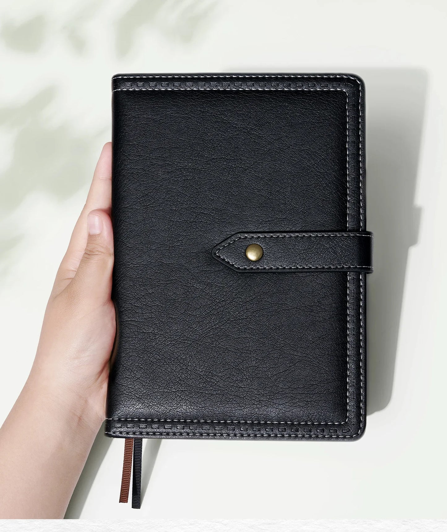 Cuaderno planificador WT Journal, puesta de sol, noche fresca, negro, marrón rojizo, caja de regalo, libro clásico de matriz de puntos lisos