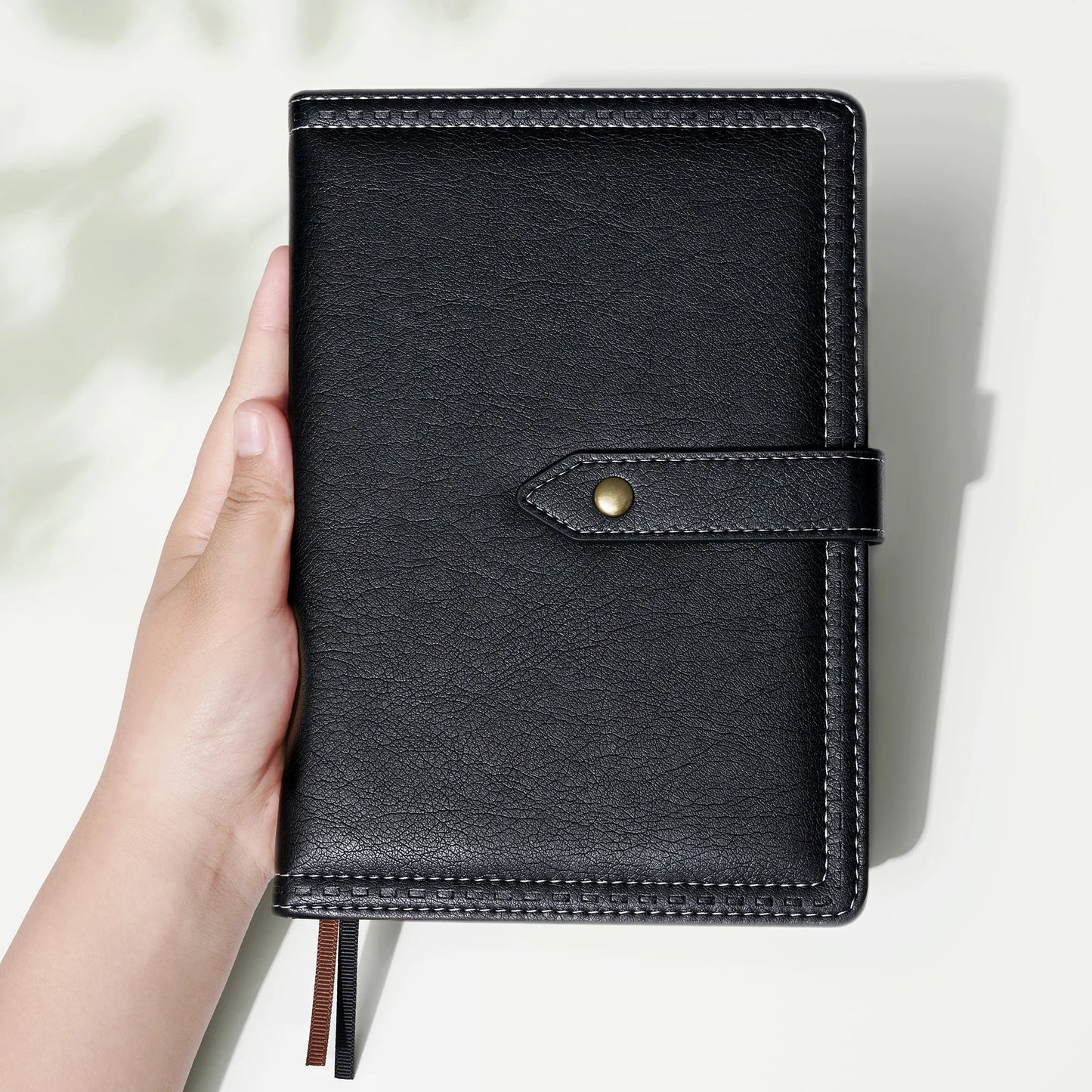 Cuaderno planificador WT Journal, puesta de sol, noche fresca, negro, marrón rojizo, caja de regalo, libro clásico de matriz de puntos lisos