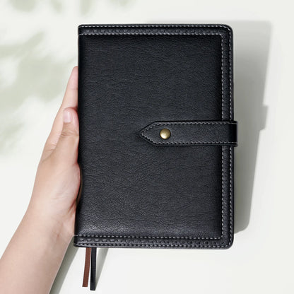 Cuaderno planificador WT Journal, puesta de sol, noche fresca, negro, marrón rojizo, caja de regalo, libro clásico de matriz de puntos lisos