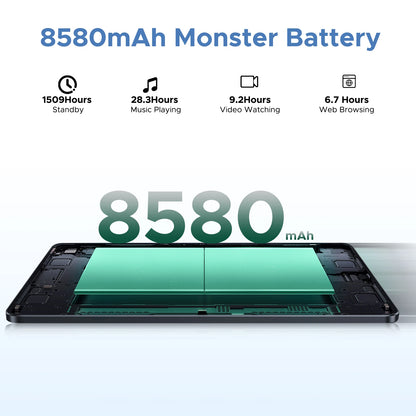 DOOGEE U11 프로 안드로이드 15 태블릿 PC, 글로벌 버전, 울트라 클리어 90Hz 디스플레이, 30GB(6 + 24), 256GB, 8580mAh 배터리, 11 인치