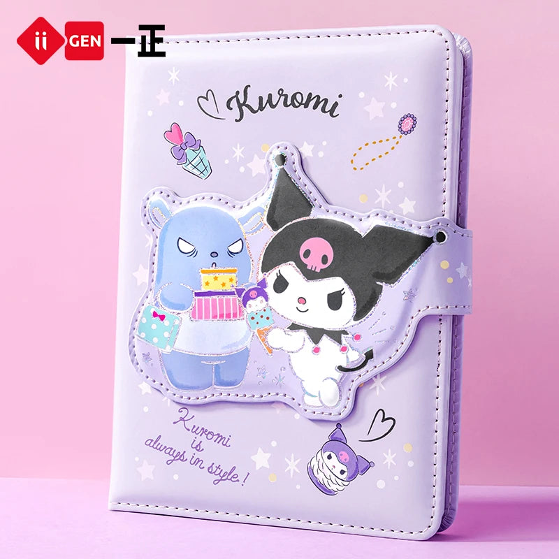 Iigen High Beauty Girl Heart Cute And Super Cute Cartoon Characters Alien Magnetic Buckle Kuromi Leather Notebook Notepad Gifts