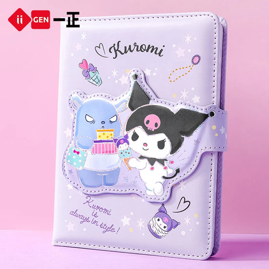 Iigen High Beauty Girl Heart Cute And Super Cute Cartoon Characters Alien Magnetic Buckle Kuromi Leather Notebook Notepad Gifts