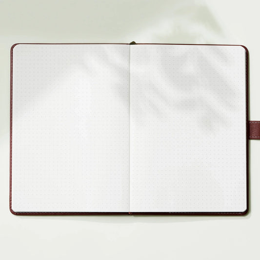 Cuaderno planificador WT Journal, puesta de sol, noche fresca, negro, marrón rojizo, caja de regalo, libro clásico de matriz de puntos lisos
