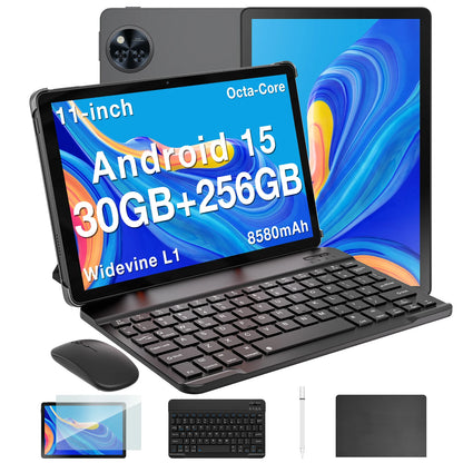 DOOGEE U11 프로 안드로이드 15 태블릿 PC, 글로벌 버전, 울트라 클리어 90Hz 디스플레이, 30GB(6 + 24), 256GB, 8580mAh 배터리, 11 인치