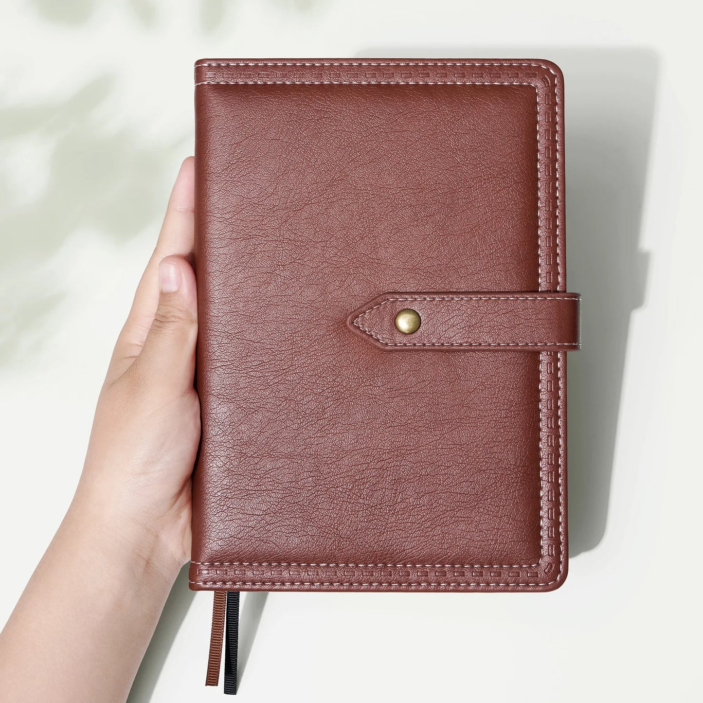 Cuaderno planificador WT Journal, puesta de sol, noche fresca, negro, marrón rojizo, caja de regalo, libro clásico de matriz de puntos lisos