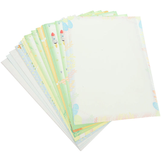 50 hojas de papel de impresión colorido tamaño A4, bordes decorativos, papel de copia grueso para impresora, fotocopiadora, dibujo, pintura de diseño Floral