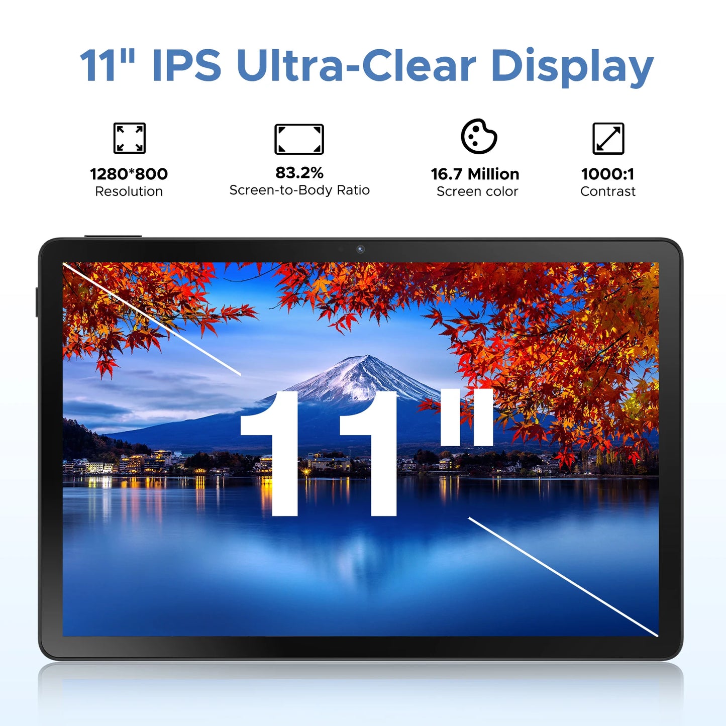 DOOGEE U11 프로 안드로이드 15 태블릿 PC, 글로벌 버전, 울트라 클리어 90Hz 디스플레이, 30GB(6 + 24), 256GB, 8580mAh 배터리, 11 인치