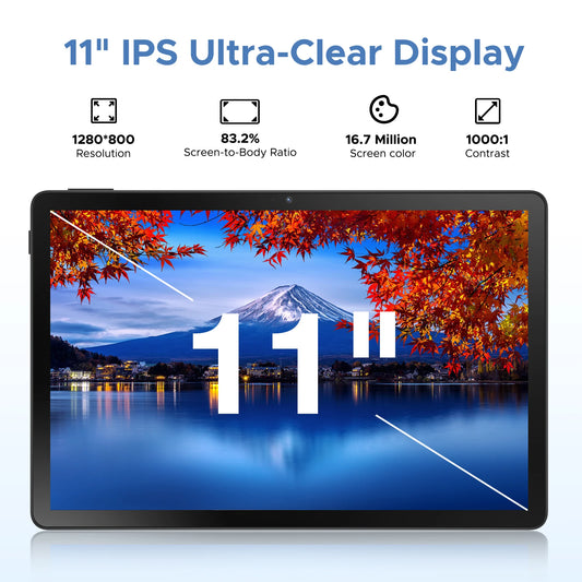 DOOGEE U11 프로 안드로이드 15 태블릿 PC, 글로벌 버전, 울트라 클리어 90Hz 디스플레이, 30GB(6 + 24), 256GB, 8580mAh 배터리, 11 인치