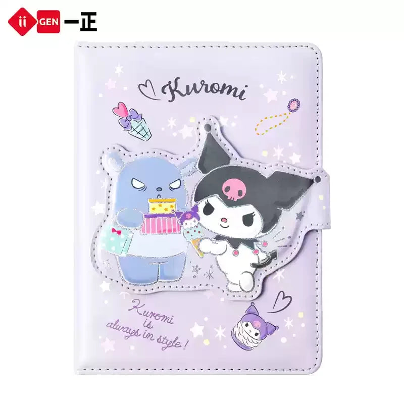 Iigen High Beauty Girl Heart Cute And Super Cute Cartoon Characters Alien Magnetic Buckle Kuromi Leather Notebook Notepad Gifts